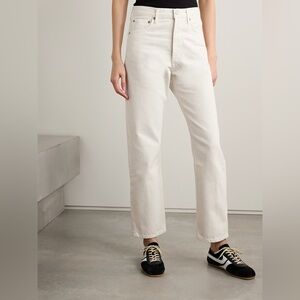 AGOLDE 90'S CROP MID RISE LOOSE STRAIGHT JEANS in white size 28
